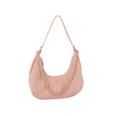 Chain Detail Woven Design Shoulder Hobo Bag