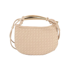 Gold Handle Unique Flat Design Crossbody