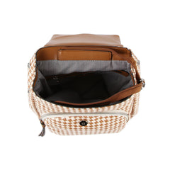 Flap Straw Tassel Backpack