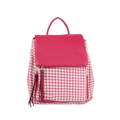 Flap Straw Tassel Backpack