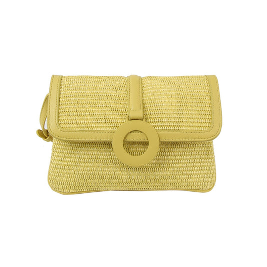 Flap straw vacation crossbody bag