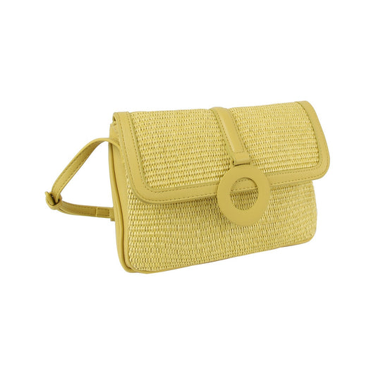 Flap straw vacation crossbody bag