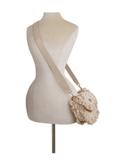 Argyle Pattern With Shell And Tassel Detail Crossbody Bag