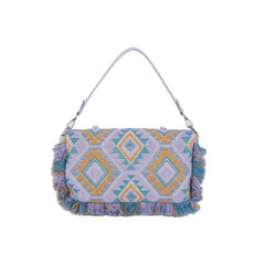 Argyle Pattern With Shell And Tassel Detail Shoulder Bag