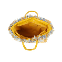 Argyle Pattern With Shell And Tassel Detail Tote