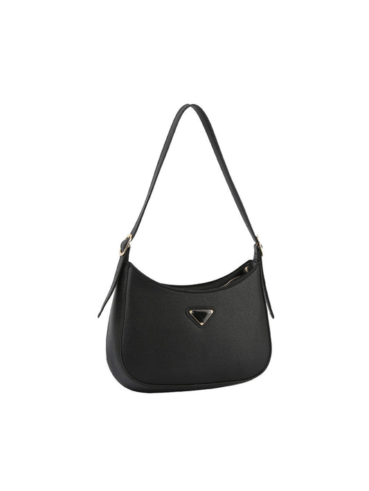 Structured half moon shoulder bag
