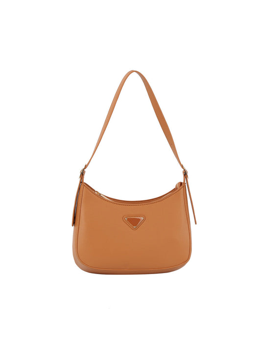 Structured half moon shoulder bag