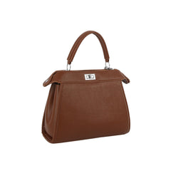 Braided Handle Soft Hobo Shoulder Bag with Charm