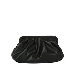 Studded Ruched Frame Clutch