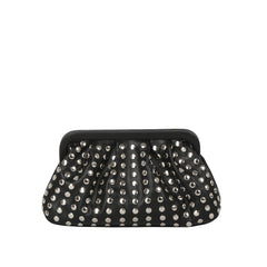 Studded Ruched Frame Clutch