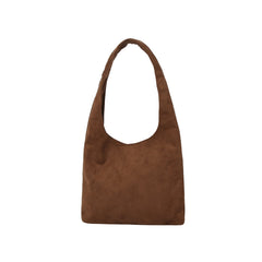 Studded Vegan Suede Hobo Shoulder Bag
