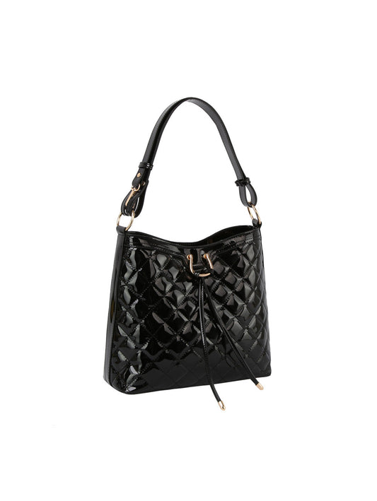 Shony leather front ribbon tie detail hobo bag