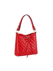 Shony Leather Front Ribbon Tie Detail Hobo Bag