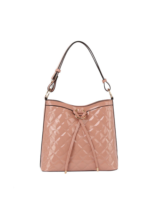 Shony leather front ribbon tie detail hobo bag