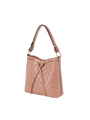 Shony Leather Front Ribbon Tie Detail Hobo Bag