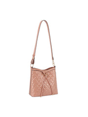 Shony Leather Front Ribbon Tie Detail Hobo Bag