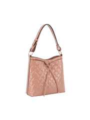 Shony Leather Front Ribbon Tie Detail Hobo Bag