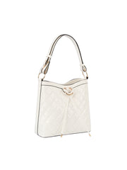 Shony Leather Front Ribbon Tie Detail Hobo Bag