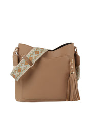 Soft Leather Tassel Detail Guitar Strap Crossbody