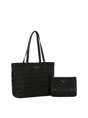 2 in 1 Quilted big tote with pouch