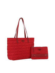 2 in 1 Quilted big tote with pouch
