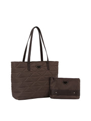 2 in 1 Quilted big tote with pouch