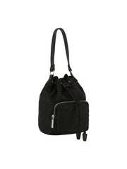 Quilted design nylon bucket bag