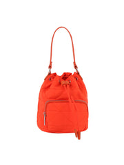 Quilted design nylon bucket bag