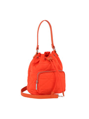 Quilted design nylon bucket bag