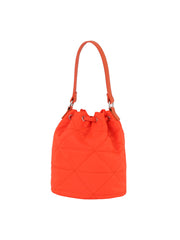 Quilted design nylon bucket bag