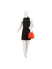 Quilted design nylon bucket bag