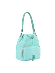Quilted design nylon bucket bag