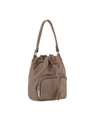 Quilted design nylon bucket bag