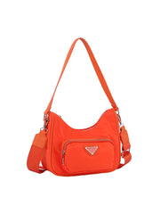 Nylon shoulder hobo bag with crossbody strap