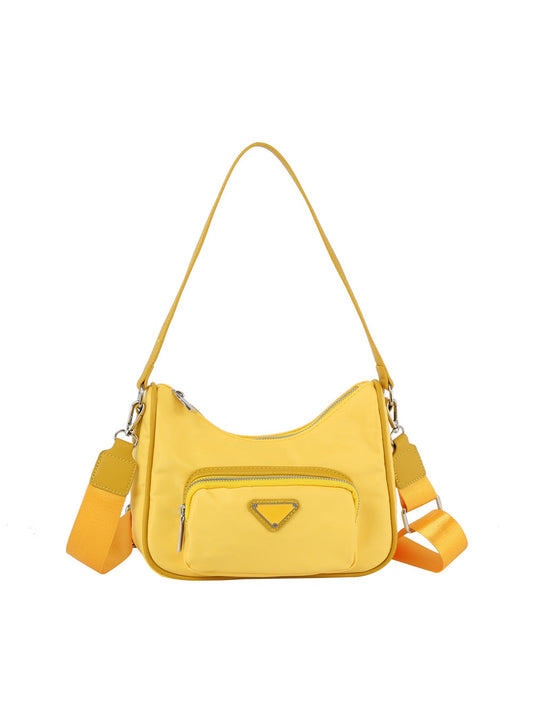 Nylon shoulder hobo bag with crossbody strap
