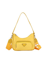 Nylon shoulder hobo bag with crossbody strap