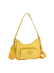Nylon shoulder hobo bag with crossbody strap