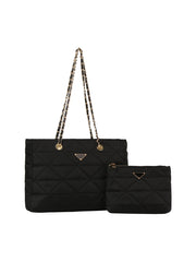 2 in 1 Nylon vacation tote bag with matching pouch