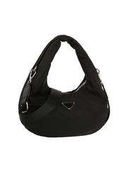 Fashionable nylon hobo bag with crossbody strap