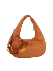 Fashionable nylon hobo bag with crossbody strap