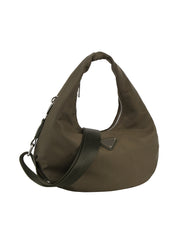 Fashionable nylon hobo bag with crossbody strap