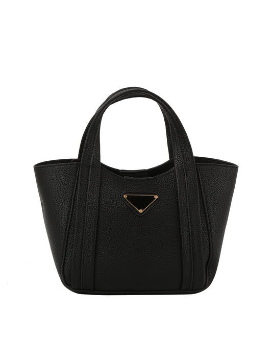 Classic leather tote bucket bag