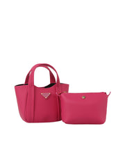 Classic leather tote bucket bag