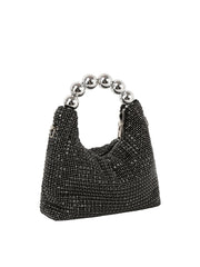 Beaded Handle Rhinestone Evening Bag