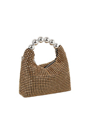 Beaded Handle Rhinestone Evening Bag