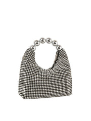 Beaded Handle Rhinestone Evening Bag