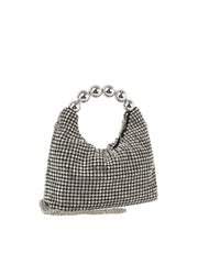 Beaded Handle Rhinestone Evening Bag