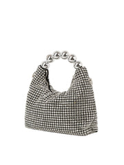 Beaded Handle Rhinestone Evening Bag