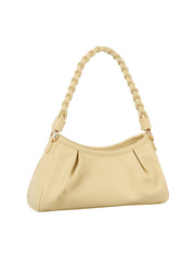 Wide Bottom Woven Handle Hobo Bag