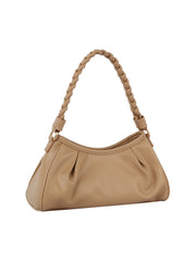 Wide Bottom Woven Handle Hobo Bag